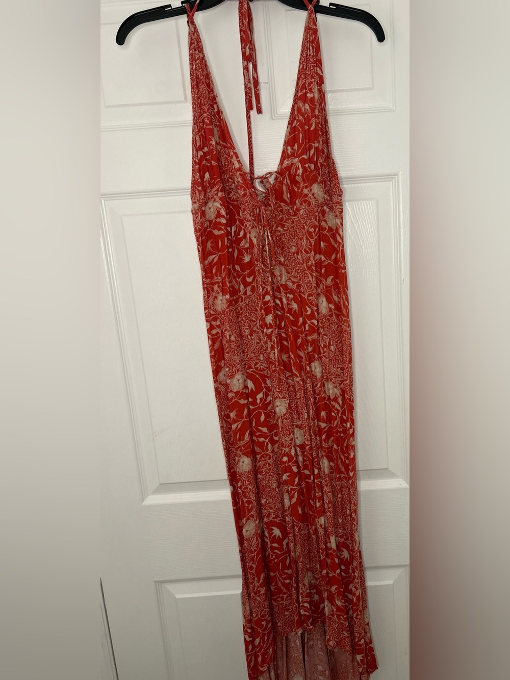 O'Neill Red Floral Halter Maxi Dress
